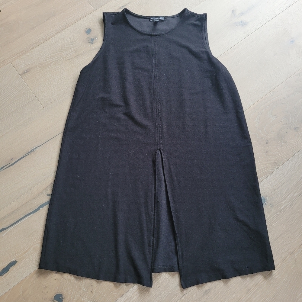 Eileen Fisher Tank Top Women's Small Black Sleeveless Crewneck Tunic Top